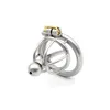 New stainless steel Lock cagee Male chastity with catheter birdlock male belt bound chastity device penis bondage catheter