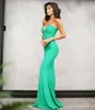 Atemberaubende 2018 Smaragdgrün Chiffon Mermaid Prom Kleider Lange reizende Schatz-Reißverschluss-rückseitige Abendkleider Partei-Abend-Abnutzung EN1082