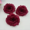 200 pcs / lot 8 cm burgundy Artificial flowers heads Big rose ball head brooch festival Wedding Decoration Silk flower