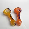 Pipes à main froides tuyaux en verre tabagisme en verre épais en verre borosilicate de verre fumer les tuyaux faits à la main 10 styles rose bleu violet