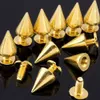 Tsunshine Components 10MM Silver Color Bullet Cone Spike and Stud Metal Screw Back for Punk DIY Bracelet Leathercraft Tool3116784