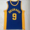 Maglie da basket da uomo # 9 Drake Jimmy Brooks Degrassi Community School Camicie cucite blu S-XXL