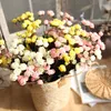 Style pastoral 15 têtes/Bouquet de Roses avec têtes de fleurs en soie 50 cm fleurs artificielles fleur en soie pour mariage/décoration de maison