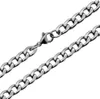 ファクトリーダイレクト10pcs onlot on stainless Steel Silver Mage 87mm Falt nk Curb Chain Link Necklace 1832 Inch3723274