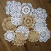 lot de 12 napperons ronds à motif au crochet Nice Happy flower ~ Diamètre 5"-6"-7"-8" dessous de tapis de table 100% faits à la main, napperons en dentelle coton