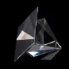 Energy Healing clear Crystal Glass Pyramid With Gold Stand Feng shui Egypt Egyptian figurines miniatures ornaments craft