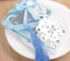 20 stks Speciaal Ontwerp Roze / Blauw Kwastje Zilver Bear Bookmark voor Bruiloft Baby Shower Party Verjaardag Gunst Gift CS001