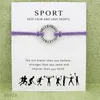 Nieuwe Silver Tone Cirkel Volleybal Charm Armbanden Armbanden Dames Meisjes Blessing Card Polsband Vriendschap Infinity Gifts