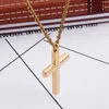 Cross Necklace For Men New Fashion High Polished Stainless Steel Gold Color Cross Pendant Necklace Male Cheap Jewelry