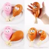 Baby decompressiontoys tecknad kycklingben kawaii squishies långsamma stigande jumbotoys gåva leende ansikte drumstick hänge av mobil eller nyckel 2colors