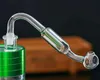 Pfeife Mini-Huka-Glasbongs Bunte Metallform Doppelter Filterglasgang