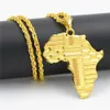 Uodesign Marke Hiphop Afrika Halskette Gold Farbe Anhänger Kette Afrikanische Karte Geschenk für Männer/Frauen Äthiopischen Schmuck Trendy