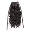 Women Long kinky Curly Wavy Wrap Around Ponytail Extension Piece Clip in Hair extensions 20" Human Hair