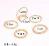 5 stks / set CZ Crystal Midi Ringen voor Vrouwen Boheemse Maan Charms Ringen Bruiloft Punk Sieraden Valentijnsdag Gift Anel