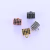Wholesale Handmade DIY Jewelry Accessories Slide Charms 8mm Bail Beads for Bracelet Necklace Findings Bead CZ Rhinestone Pendant Connector