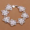 Bracciale fiore Bracciale placcato in argento sterling SPB317; Top vendita uomo e donna Bracciale in argento 925 Link, Chain