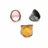 Whole 6Pcs Mix Color Lampwork Glass Murano Rings 1719mm Band Ring Random mixed model6584500