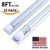 25pcs integrato T8 Led Tube Light Doppia linea 4ft 5ft 6ft 8ft Dual row Cooler Lighting Led shop lights AC85-265V Con tutti gli accessori