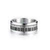 Mode Rostfritt Titanium Stål Ringar Silver Färg Musikalisk Piano Keys Ringar För Män Kvinnor Unisex Gift Smycken