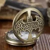 برونزية جوفاء جيب ووتش سلاسل قلادة خمر كوارتز الجيب الساعات steampunk الهدايا الاطفال ساعات reloj دي بولسيلو