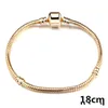 Low Factory Wholesale 18KGP Bracelets 3mm Snake Chain Fit Pandora Charm Bead Bangle Bracelet Jewelry Gift For Men Women