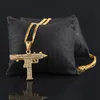 Gold Chain Gun Shape Pistol Pendant Necklace For Mens Fashion Hip Hop Cuban Link Chains Necklaces Jewelry