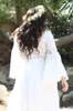 2019 NYHET BOHEMIAN Plus Size Bröllopsklänningar Boho V Neck Långärmad En Linje Bröllopklänningar Chiffon Bröllop Vestido de Novia