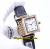 Girlfriend Gift Reverso Swiss Quartz White Dial Rose Gold Diamond Bezel Womens Watch Leather Strap Fashion Lady Wristwatches