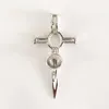 18KGP Cross Sword Cage Lockets, DIY Can Open And Hold 8mm Pearl Gem Bead Pendant Fitting Charms