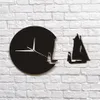 1Piece Yacht Leaving Wall Clock Modern Design Home Decor Sea Style Wall Watch The Sailing Boat Ship Clock Sailors Marines Gift8227237