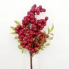 Lin Man Decoration Artificial Berry Simulatie Bloemen Boeket Fruits Woondecoratie Schuim Kerst Red Berry Kunstmatige Fake Planten