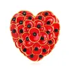 "För att vi inte glömmer" Emalj Red Poppy Brosch Pin Badge Golden Flower Remembrance Day Gift DHL Gratis frakt