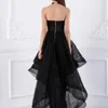 Czarne cześć niskie krótkie gotyckie sukienki ślubne bez ramiączki nieformalne nieformalne proste suknie ślubne boho ślubne suknie ślubne