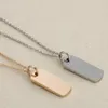 Acessórios de jóias de moda Gravura Grátis-Personalizado Personalizado de Aço Inoxidável Clássico Espelho Quadrado Retângulo Tag de Cão Bar Pingente