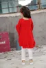 Retail witte rood zwarte babymeisjes asymmetrische jurk kinderen katoenen flare mouw feestjurk mode schattige tutu jurk kinderen ontwerp3359301