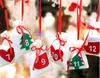 شجرة عيد الميلاد الحلي في شنقا جوارب زينة عيد الميلاد الأبيض السنة الجديدة هدايا 24 قطع diy مصغرة النسيج حقيبة حزمة جيب 1 9cj hh