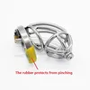 Novos dispositivos de cinta de castidade masculina de aço inoxidável Bloquear o cadeado da gaiola + tubo #R69