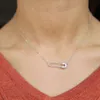 Bijoux européens pour femmes, collier avec épingle de sûreté simple, pavé de cz brillant, argent 925, simple, dernière conception, bijoux en argent 241Q