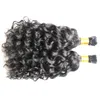 Natural Color Kinky Curly Keratin Human Fusion Hair Nail I Tip Machine Made Remy Pre Bonded Hair Extension 100g/strands
