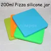 Caixas de forma plana bho caixa concentrada recipiente de silicone 200ml para caixa de pizza dab em forma de recipiente de cera quadrado grande selador de vácuo personalizado