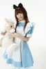 Costume Sexy Halloween Cosplay Costume Japonaise Best-Selling Fantaisie Alice dans Wonderland Fantasy Blue Light Tone Lolita Maid Outfit Robe M-XL