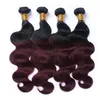 Articoli più venduti Ombre Capelli colorati rosso scuro 4 fasci Body Wave 1B / 99J Estensione dei fasci colorati del tessuto dei capelli umani vergini brasiliani