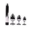 Stainless Steel Anal Butt Plug Vibrator Set Metal Anal Sex Toys for Men Gay Dildo Crystal Beads Erotic Toys Anal Women Y1892903