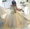 Bateau Elegant Winter Neck Sheer Long Sleeves Lace Ball Gown Dresses Beaded Pearls Chapel Train Wedding Bridal Gowns S