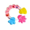 New Baby Infant Silicone Teething Circle Ring Baby Rattles Biting Toy Kids Cute Toy Baby Teether 3 Colors