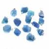 10Pcs Irregular Natural Raw Blue Green Fluorite Mineral Stone Pendant Charms Rough Healing Crystal Fluorite Quartz Pendant Jewelry Accessory