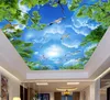 Custom photo 3d ceiling murals wallpaper White clouds 3d ceiling wall murals wallpaper for walls 3d