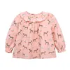 Nouveau bébé filles T-shirts 2018 automne à manches longues hauts enfants vêtements décontracté coton cerf imprimé T-shirt enfant en bas âge bébé fille t-shirts enfants vêtements