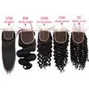 10A Top Lace Closure Virgin Brazilian Peruvian Malaysian Indian Body Wave Straight Loose Deep Kinky Curly Human Hair Closures Can Bleach Dye