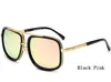 Негабаритные ретро бренд Steampunk Солнцезащитные очки Женщины Мужчины Хип-хоп Розовое Зеркало Солнцезащитные Очки против УФА Очки Oculos 1828